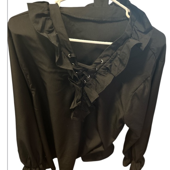 Unbranded NWOT black‎ blouse, size M (fits like a large). - Picture 5 of 9